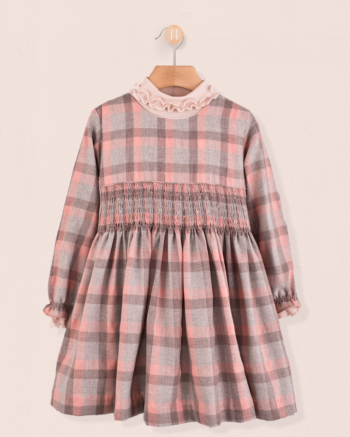 Bonheur Orchid Check Smock - Smocked Dress