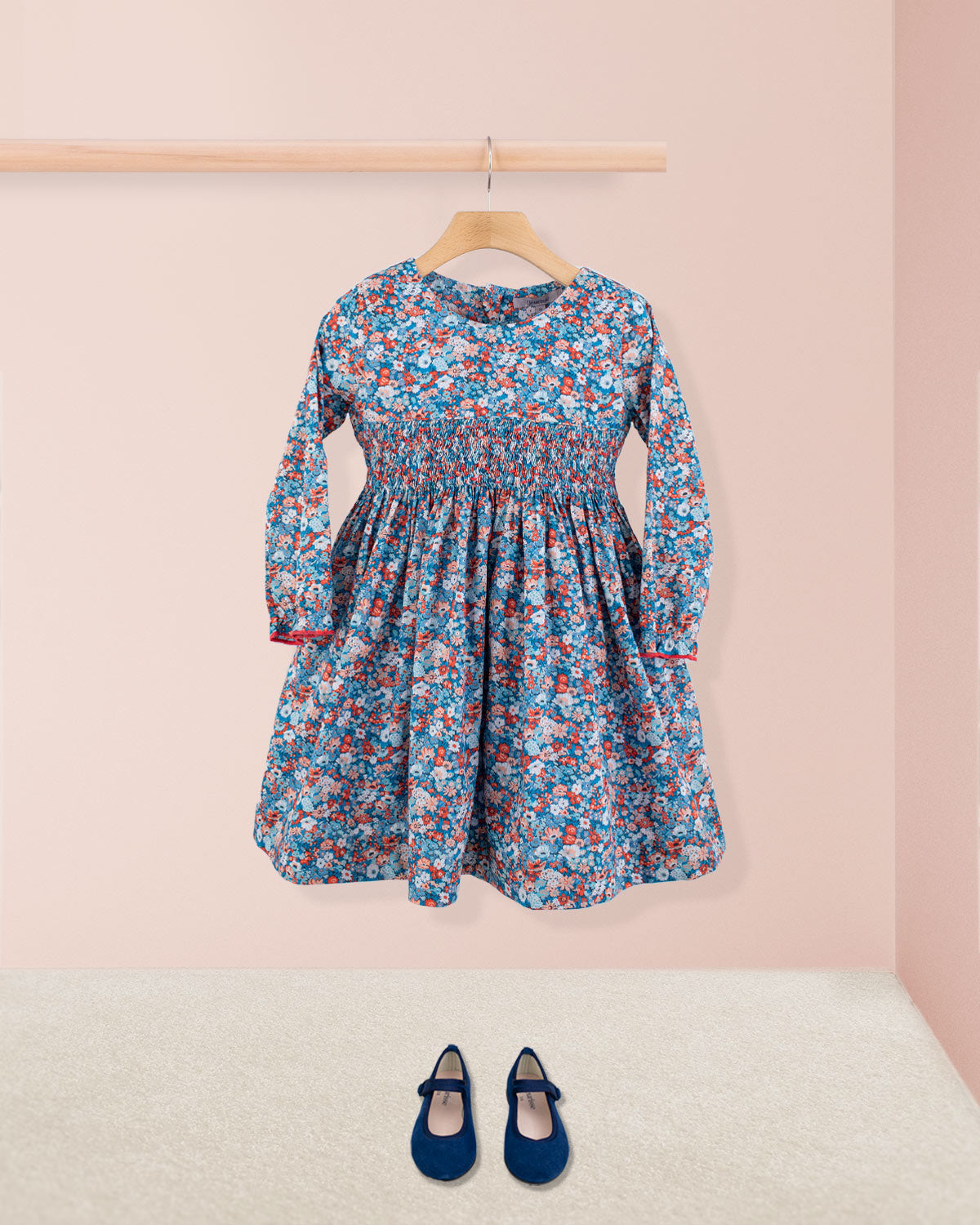 Bonheur Liberty Thorpe Coral - Smocked Dress