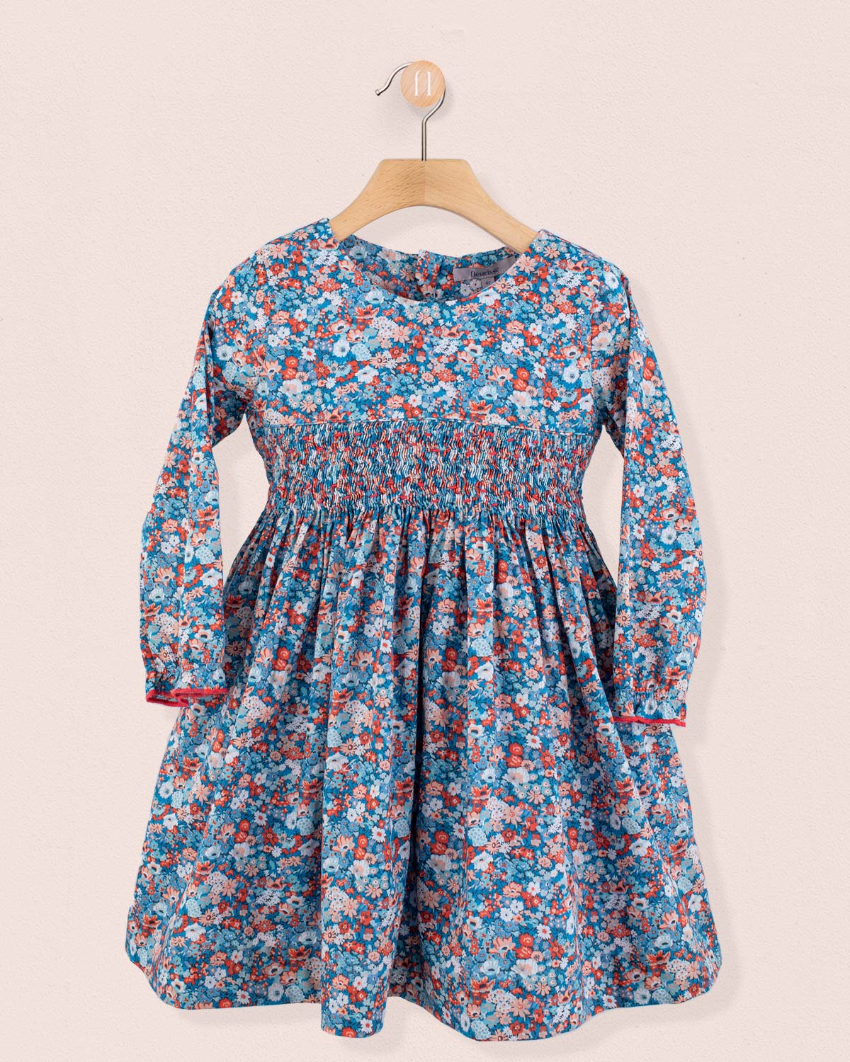 Bonheur Liberty Thorpe Coral - Smocked Dress