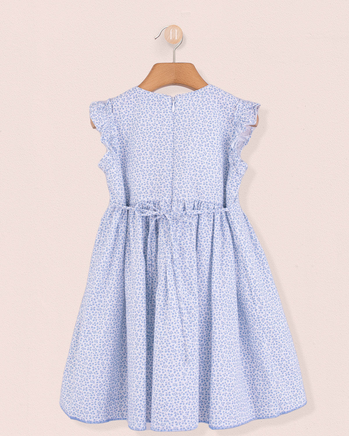 Bonnie French Blue Mini Floral Smock - Smocked Dress