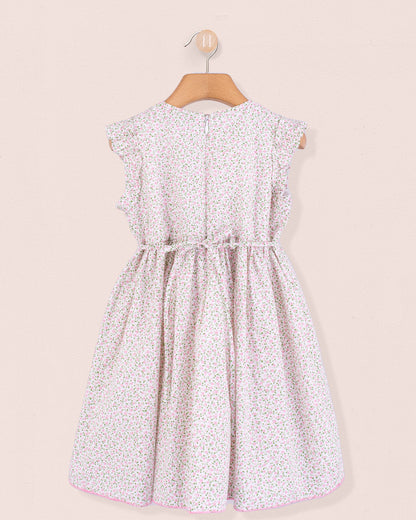 Bonnie French Pink Mini Floral Smock - Smocked Dress