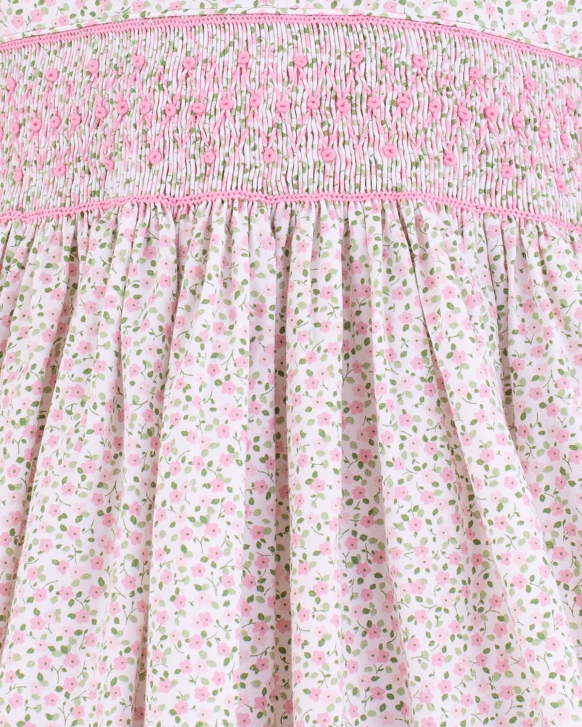 Bonnie French Pink Mini Floral Smock - Smocked Dress