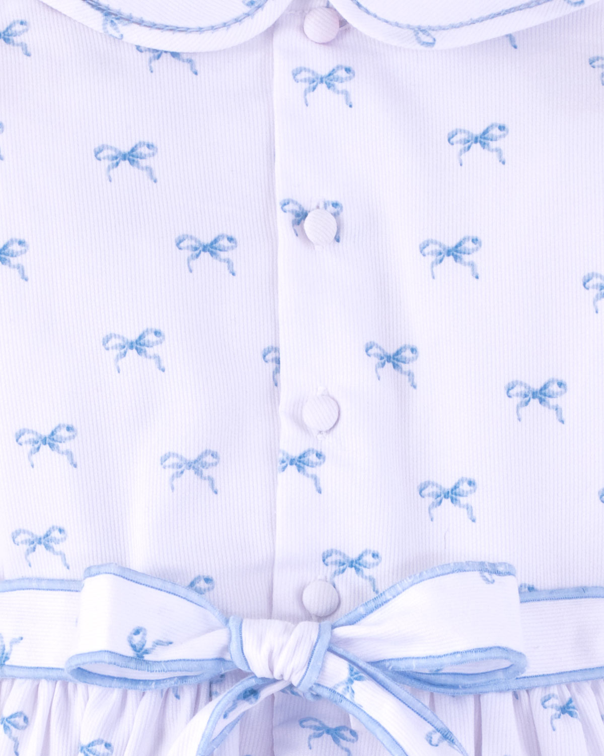 Emma Antique Blue Bows Smock - Smocked Dress