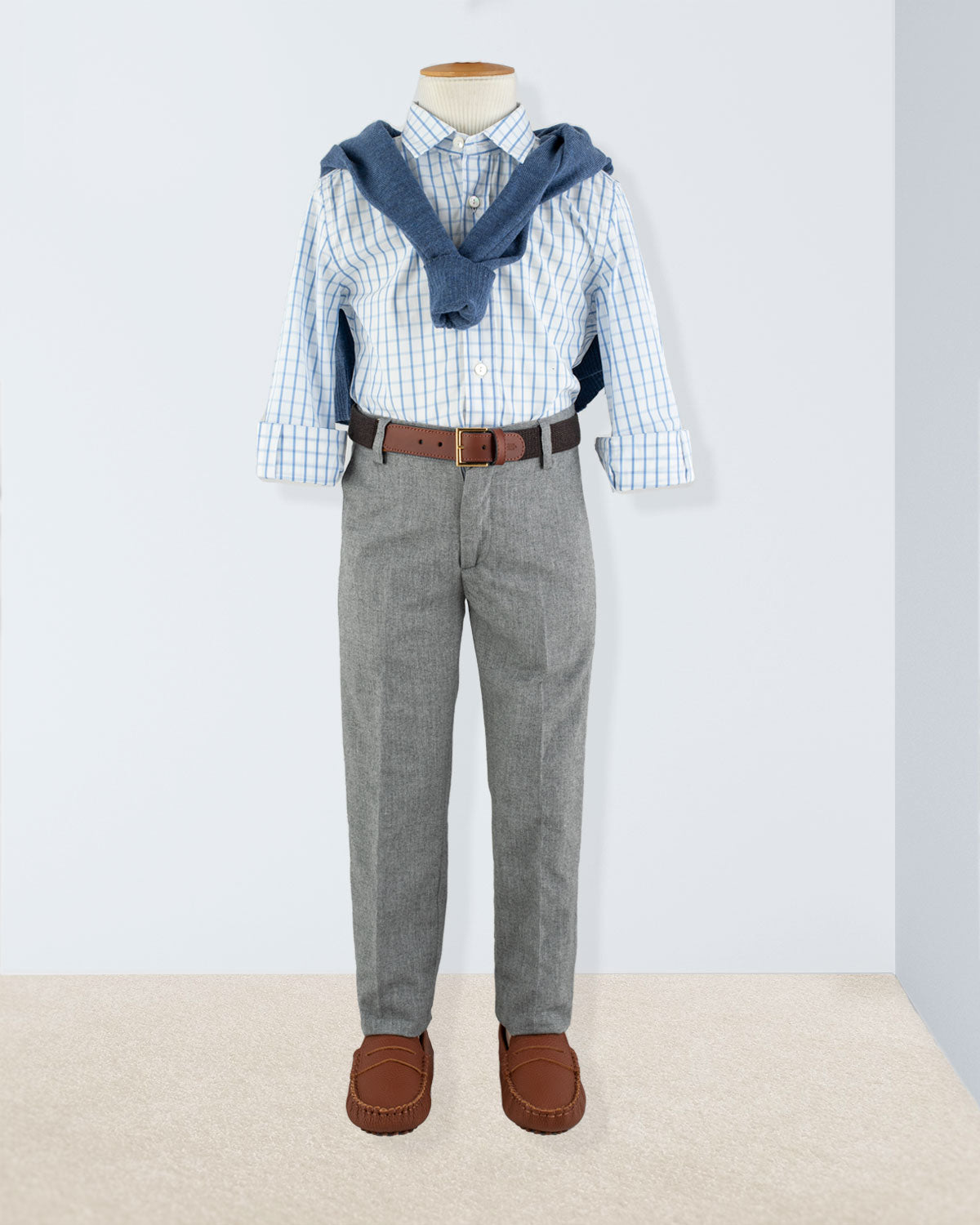 Bernard Blue Squares Shirt - Shirt