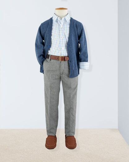 Bernard Blue Squares Shirt - Shirt