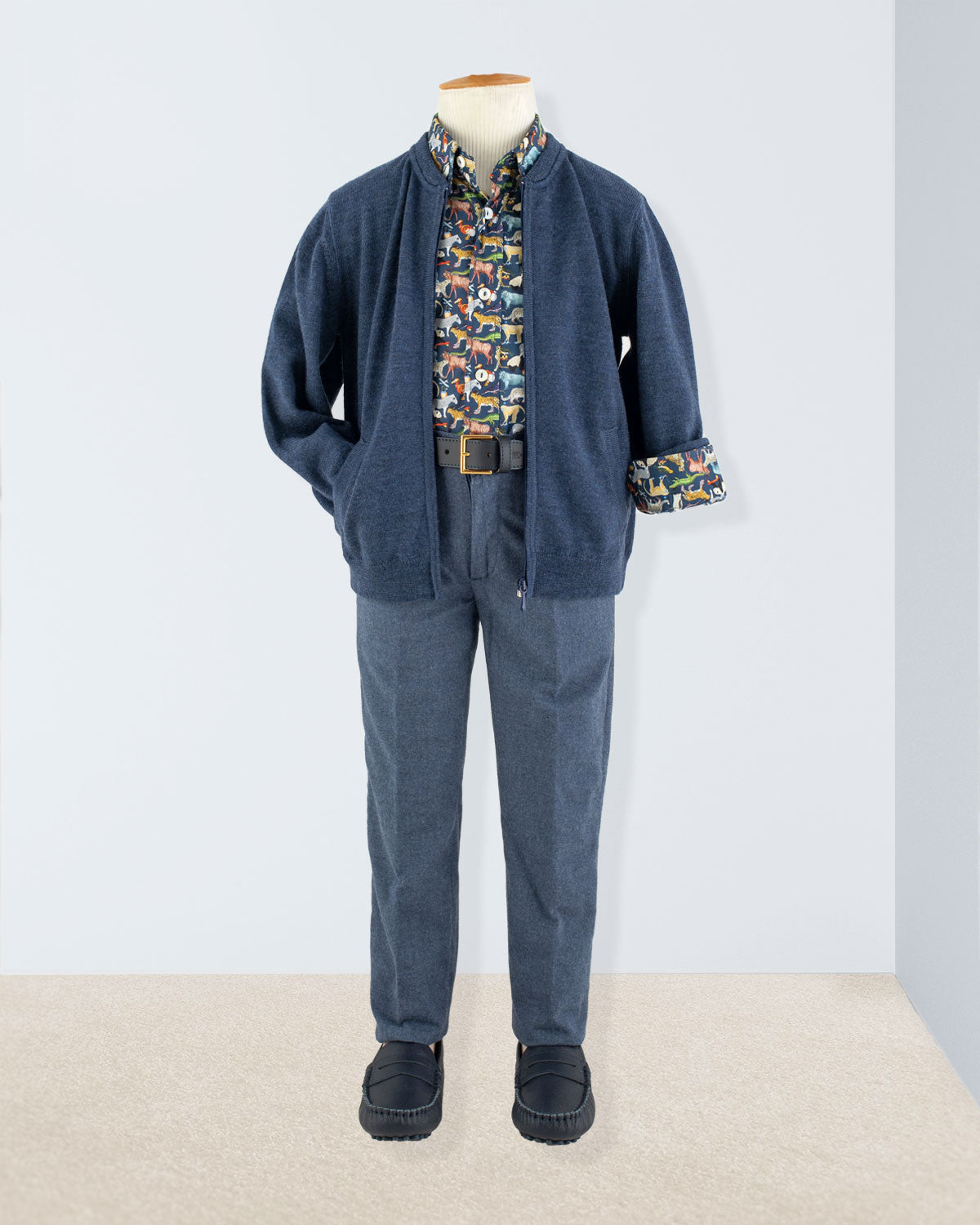 Knightsbridge Winter Blue Zipper Sweater - Sweater