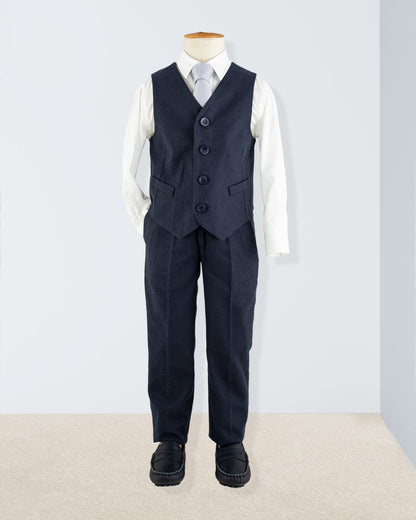 Adam Navy Flannel Vest set