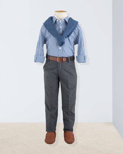 Bernard Summer Navy Check Shirt - Shirt