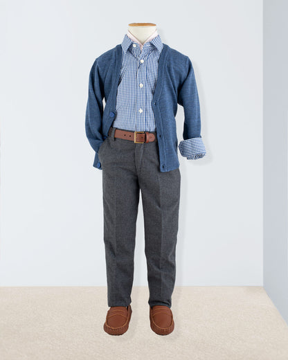 Bernard Summer Navy Check Shirt - Shirt