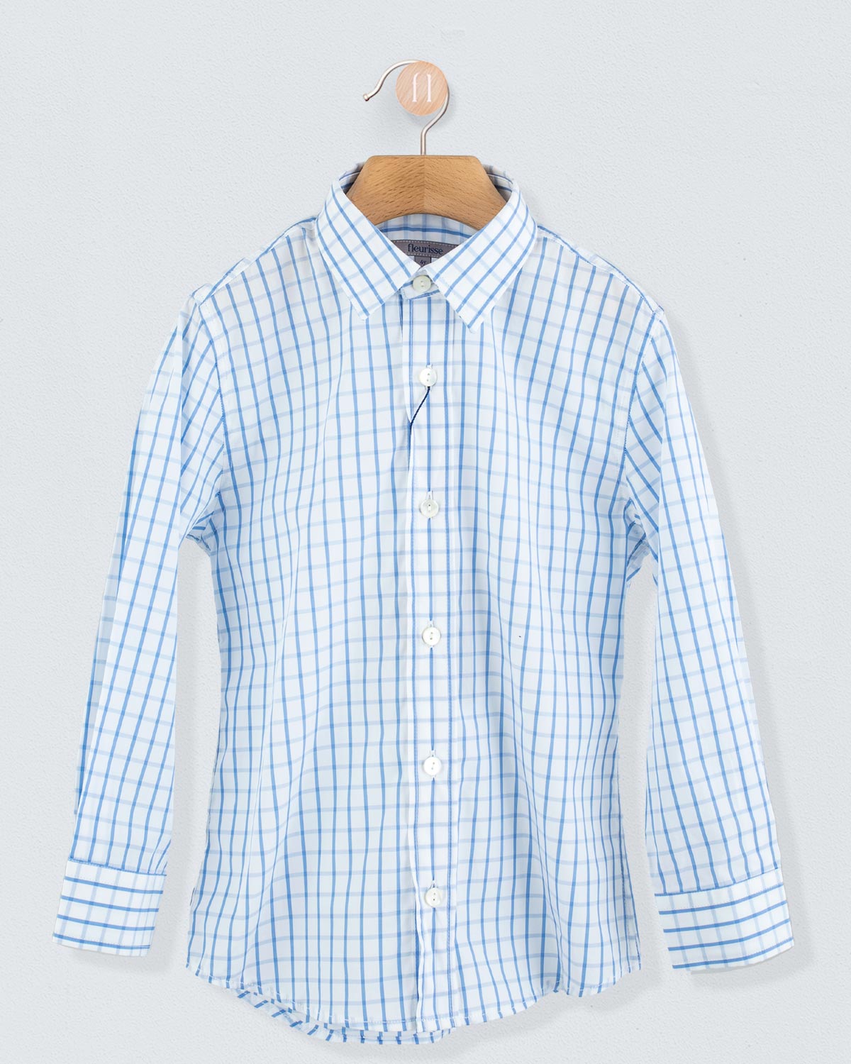 Bernard Blue Squares Linen Outfit Fleurisse by Spring Flowers Bernard Blue Squares Linen Outfit Fleurisse by Spring Flowers