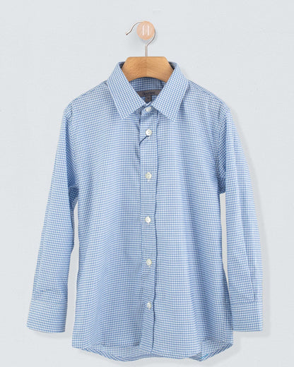 Bernard Outline Blue Gingham Shirt - Shirt