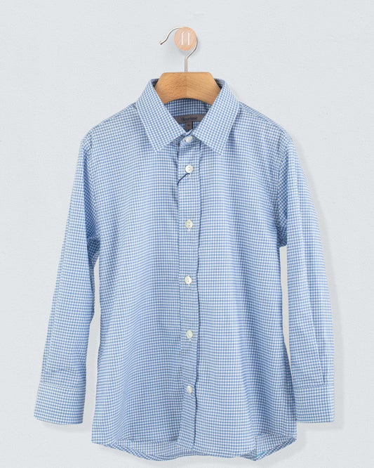 Bernard Outline Blue Gingham Shirt - Shirt