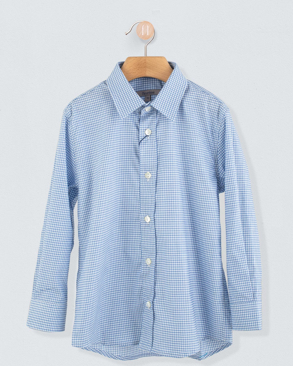 Bernard Outline Blue Gingham Shirt
