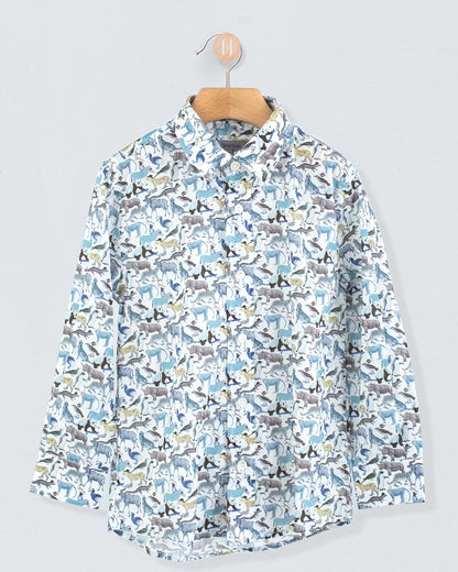 Bernard Liberty Blue Animals Shirt - Shirt