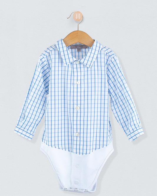 Louis Blue Squares Onesie Shirt - Shirt
