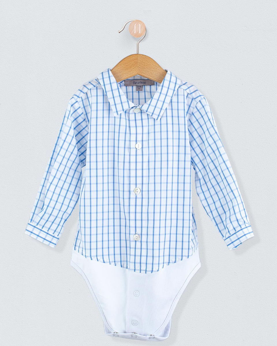 Louis Blue Squares Onesie Shirt