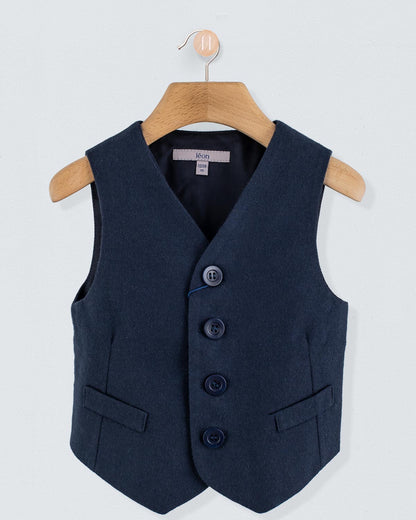 Adam Navy Flannel Vest
