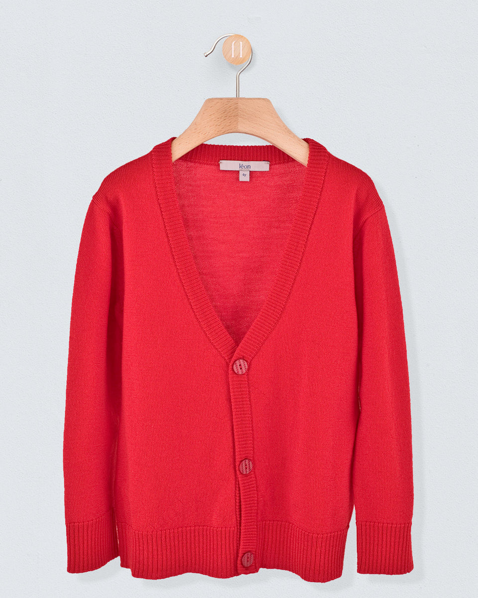 Nicholas Red Wool Cardigan