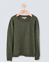 Crew Neck Sweater in Hunter Mélange Wool
