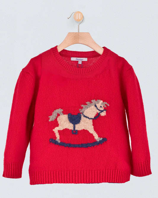 Rocking Horse Red Mélange Sweater - Sweater