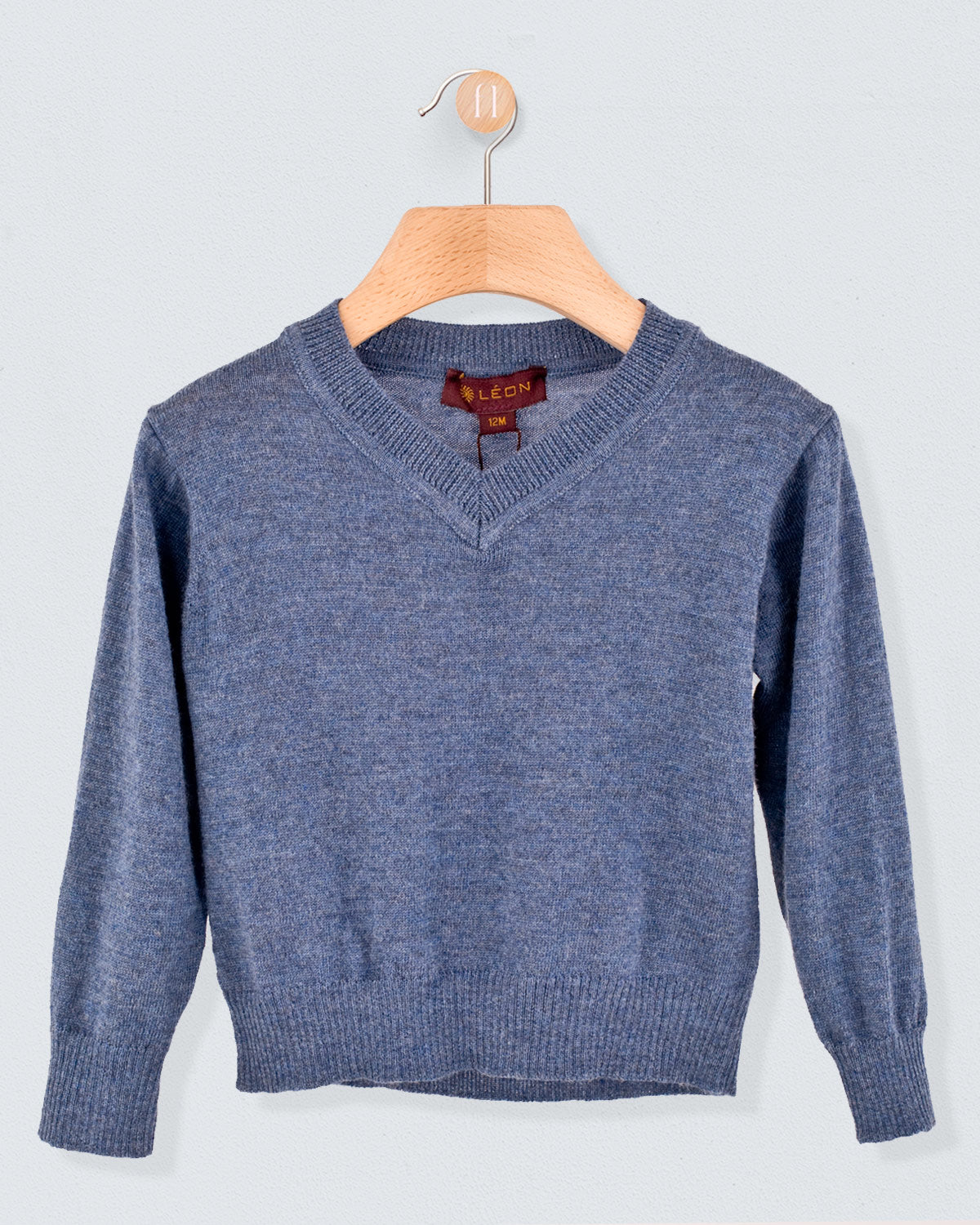 V-Neck Jean Mélange Sweater - Sweater