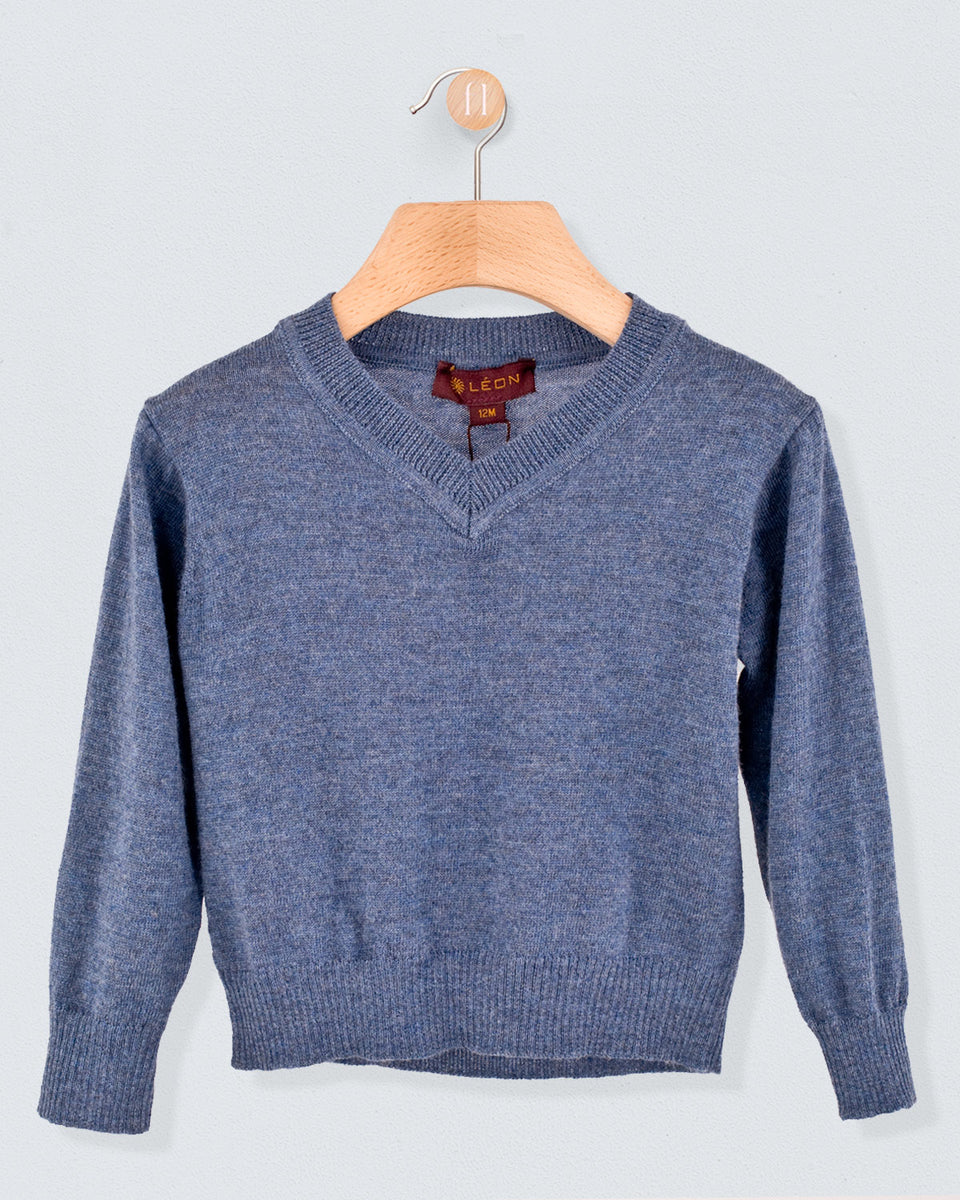 V-Neck Jean Mélange Sweater