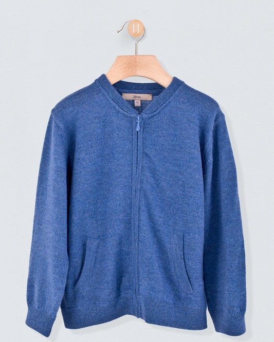 Knightsbridge Ocean Mélange Zipper Sweater - Sweater