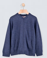 Knightsbridge Winter Blue Zipper Sweater