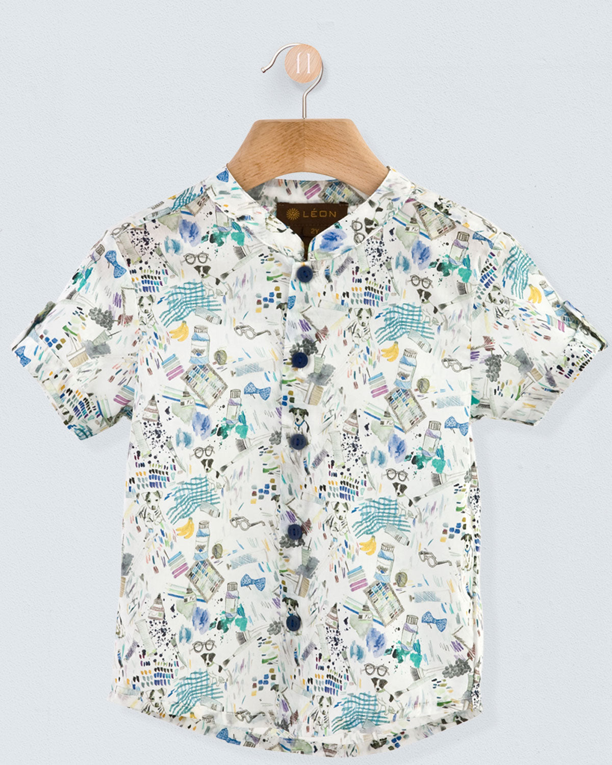 Brando Liberty Blue Puppies Tunic - Shirt