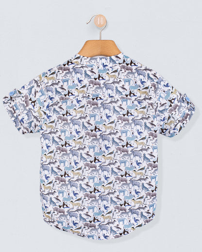 Brando Liberty Blue Animals Tunic - Shirt