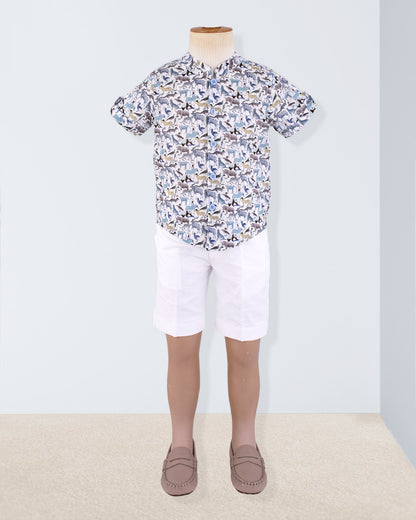 Brando Liberty Blue Animals Tunic - Shirt