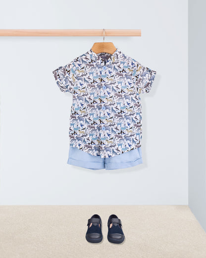 Brando Liberty Blue Animals Tunic - Shirt