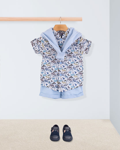 Brando Liberty Blue Animals Tunic - Shirt