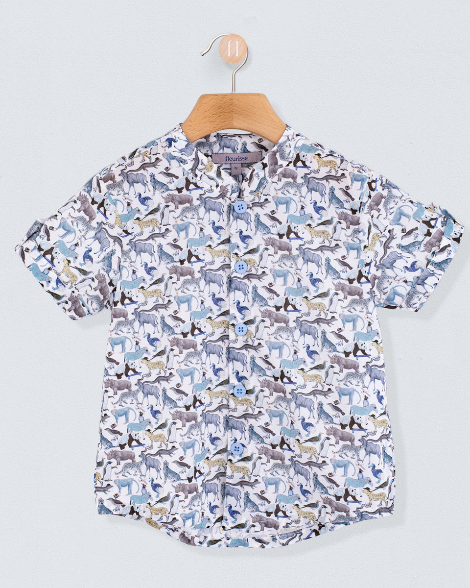 Brando Liberty Blue Animals Tunic