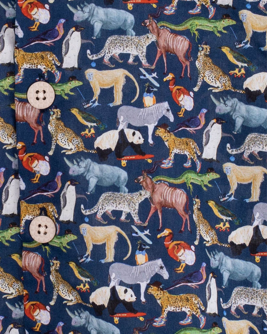 Brando Liberty Navy Animals Tunic - Shirt