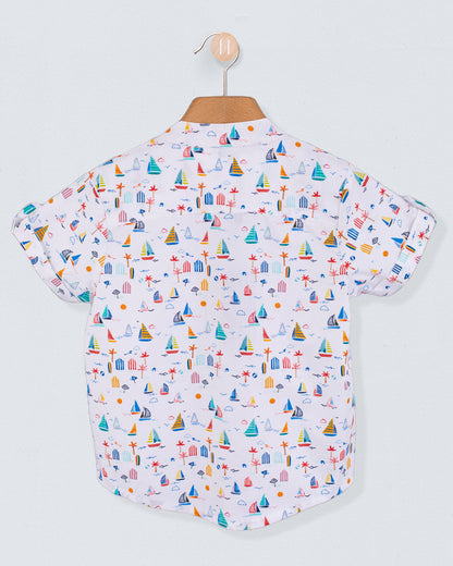 Brando Veneto Coral Boats Tunic - Shirt