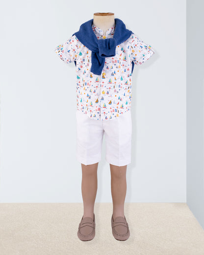 Brando Veneto Coral Boats Tunic - Shirt