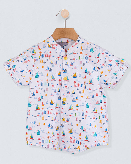 Brando Veneto Coral Boats Tunic - Shirt