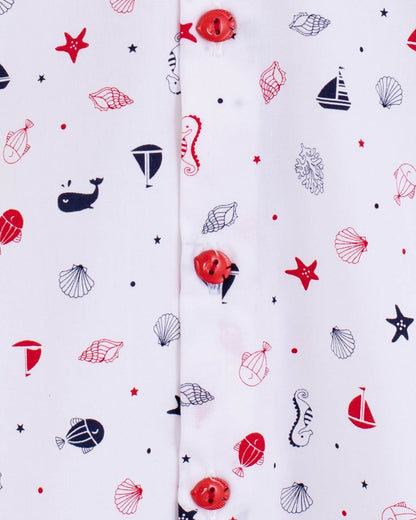 Brando Navy Seashells Tunic - Shirt