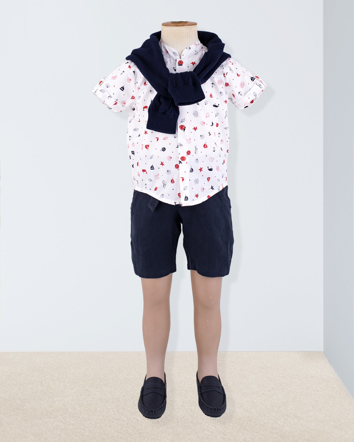 Brando Navy Seashells Tunic - Shirt