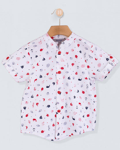 Brando Navy Seashells Tunic - Shirt