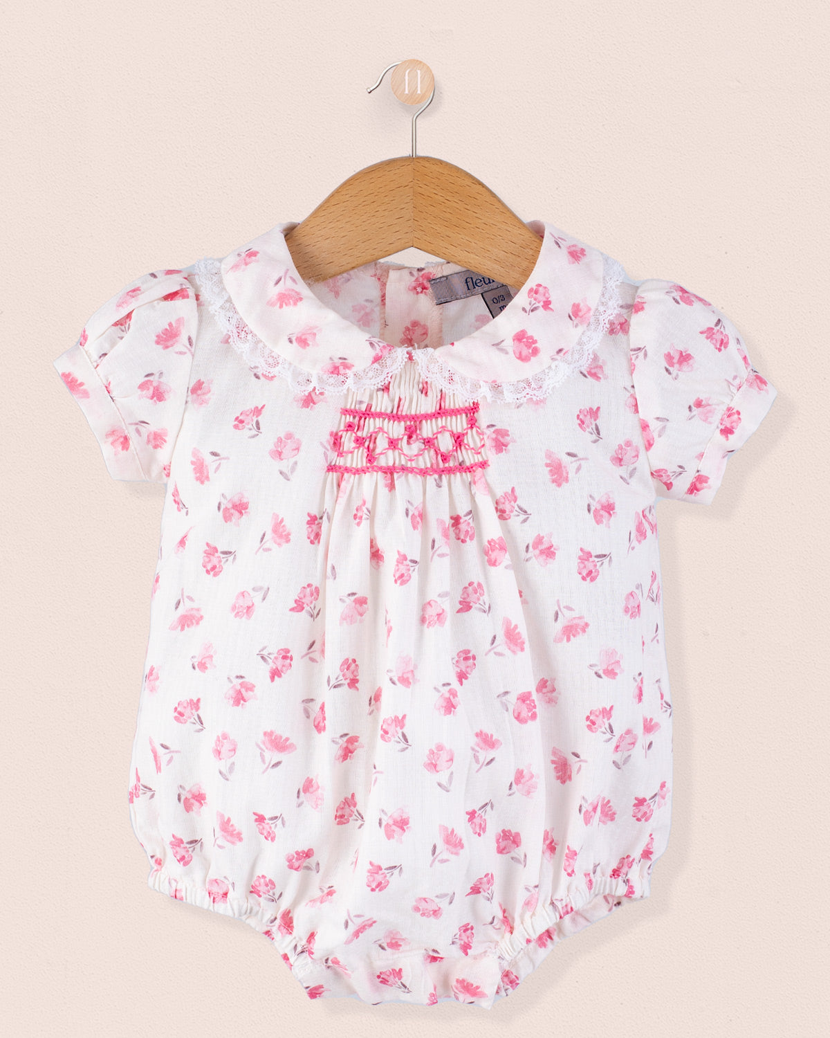 Smocked Bubble Versaille Rose Octuose - Romper