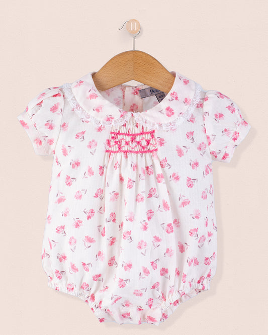 Smocked Bubble Versaille Rose Octuose - Romper