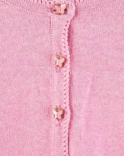 Betsy Candy Mélange with Butterfly Buttons - Cardigan