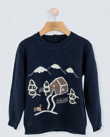 Navy Gingerbread Cashmere Sweater - Sweater