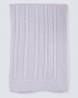 Luxe Cashmere Baby Blue Cable Blanket