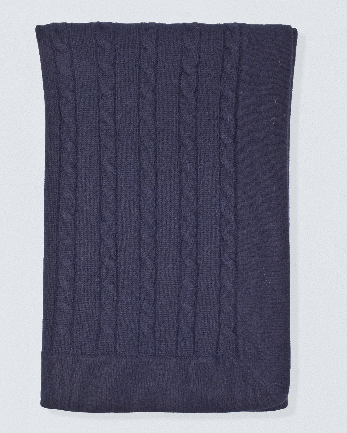 Luxe Cashmere Navy Cable Blanket - Blanket