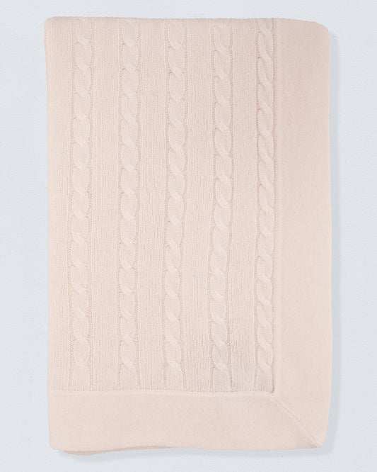 Luxe Cashmere Cream Cable Blanket - Blanket