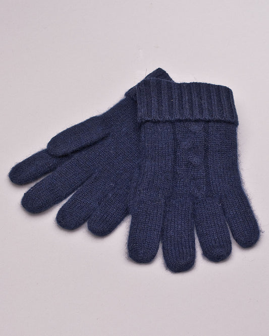 Cashmere Navy Gloves - Hat