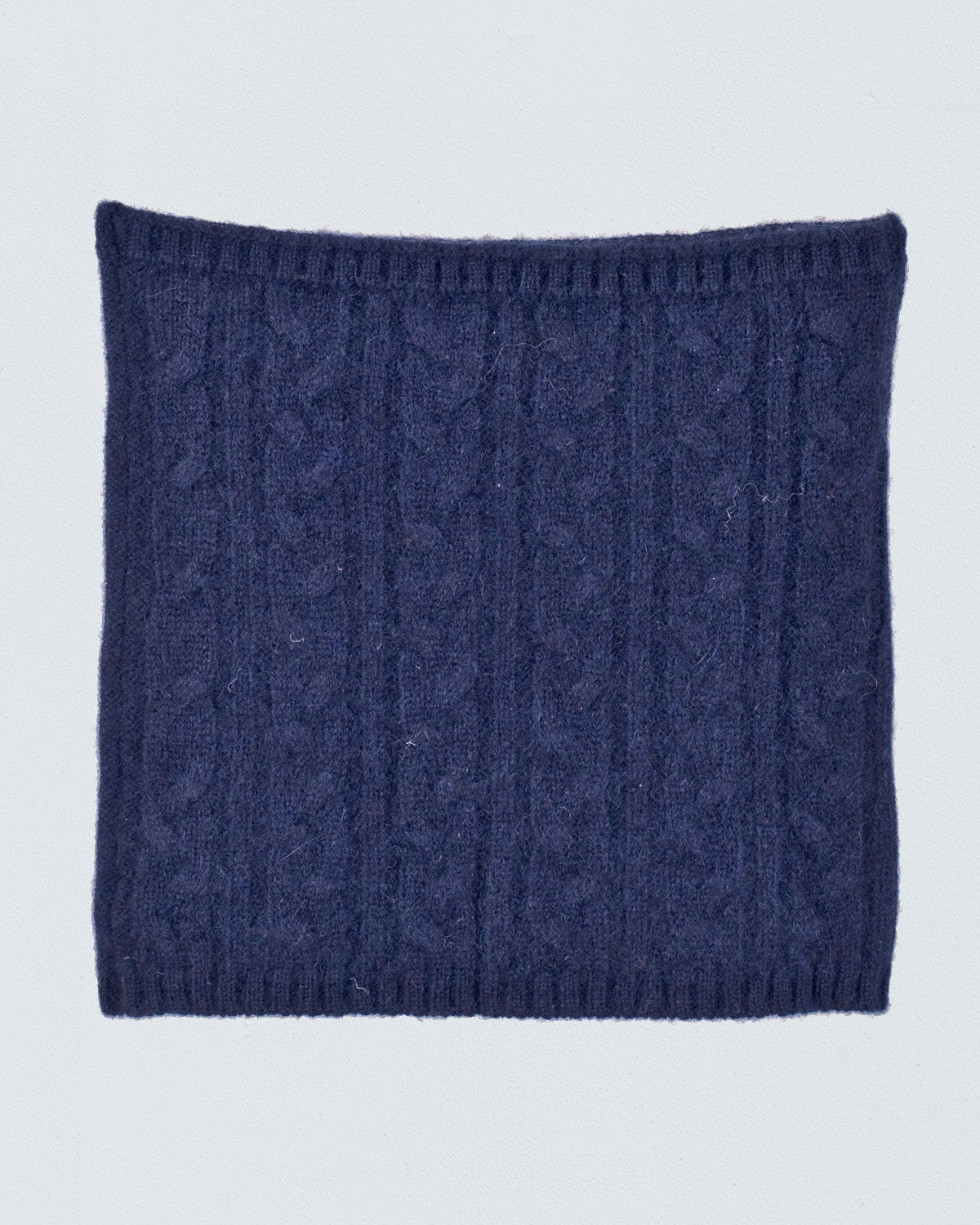Cashmere Navy Cable Roll Scarf - Hat